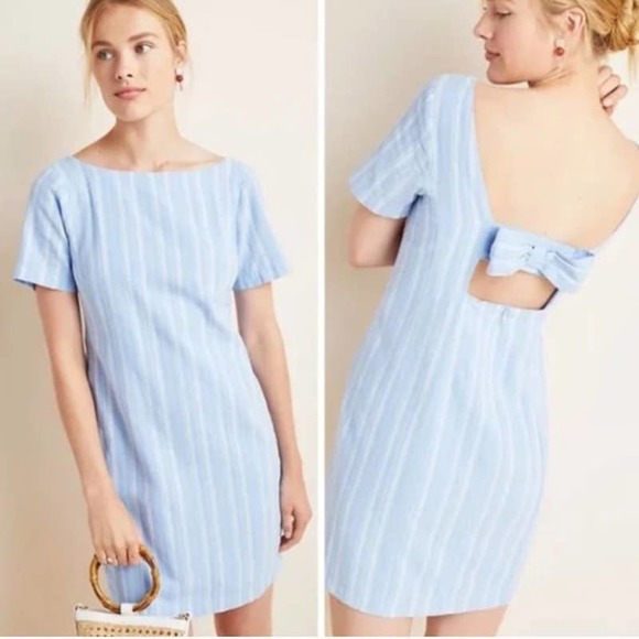 Anthropologie Dresses & Skirts - By Anthropologie Blue Stripe Sheath Dress
